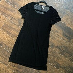 90s black velvet mini dress vintage Helene Black size large